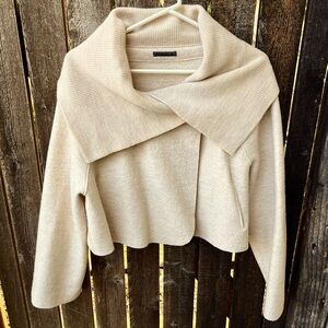 Oska Adelfa 100% Boiled Virgin Wool Crop Boxy Jacket In Cream Sz M/L